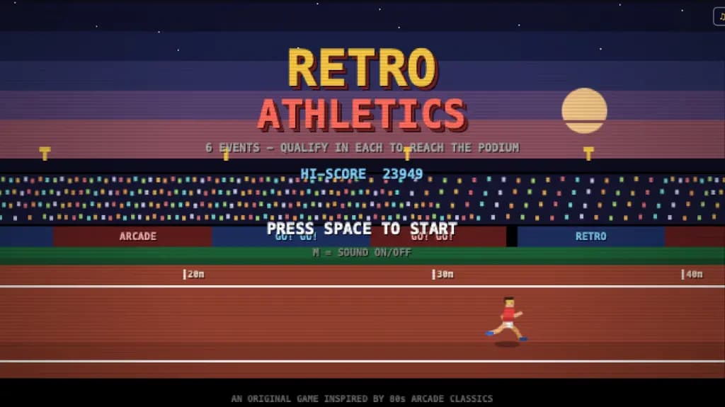 Retro Athletics — screenshot of the browser game